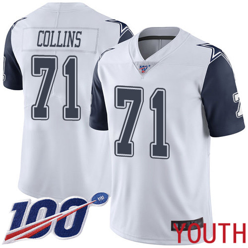 Youth Dallas Cowboys Limited White La el Collins #71 100th Season Rush Vapor Untouchable NFL Jersey->youth nfl jersey->Youth Jersey